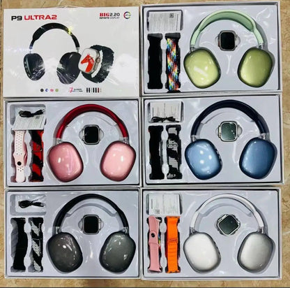 🔥  llamadas, notificaciones y música en un solo lugar - Diadema AirPods 🎧+ Smartwatch + 7 manillas ⌚️🔥